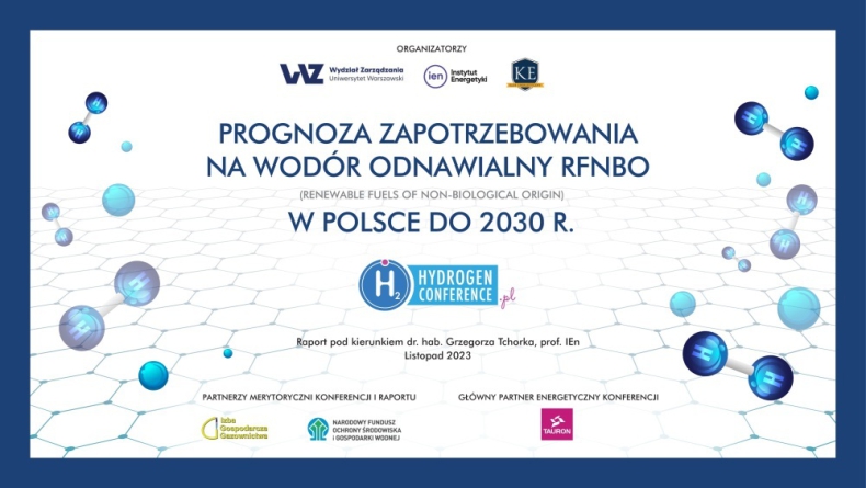 Zaprezentowano raport "Prognoza zapotrzebowania na wodór odnawialny w Polsce do 2030 r." - ZielonaGospodarka.pl