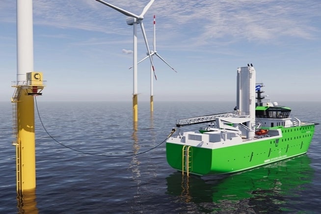 Damen wprowadza w pełni elektryczny statek SOV z możliwością ładowania na morzu - ZielonaGospodarka.pl