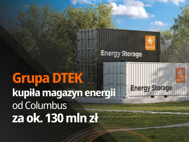 Grupa DTEK kupiła magazyn energii od Columbus za ok. 130 mln zł  - ZielonaGospodarka.pl