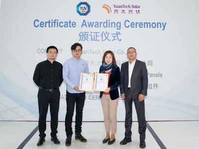 TÜV SÜD przyznaje spółce YuanTech Solar certyfikat IEC 61215 i IEC 61730a - ZielonaGospodarka.pl
