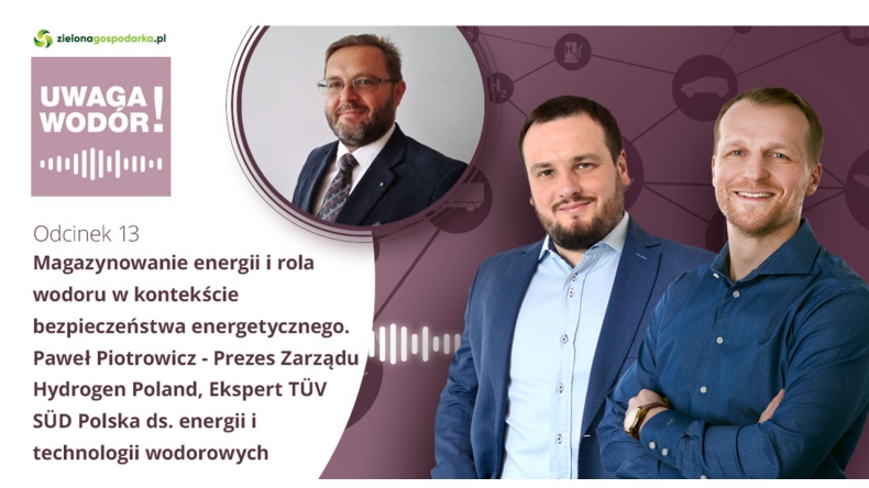 Uwaga Wodór! Podcast - Magazynowanie energii i rola wodoru w kontekście bezpieczeństwa energetycznego [Odcinek 13] - ZielonaGospodarka.pl